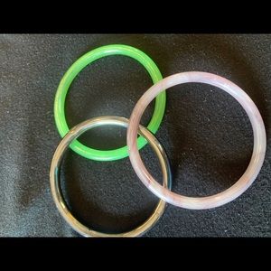 BEAUTIFUL Blown glass bracelets. Set of 3.